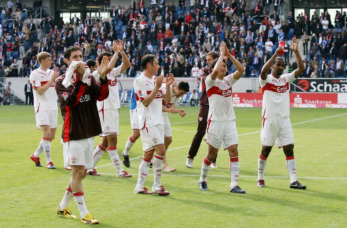 34. Spieltag Saison 2009/2010: In der folgenden Hinrunde durchlief man am Neckar eine sportliche Krise – schlussendlich führte aber der neue Trainer Christian Gross das Team sogar in die Qualifikation zur Europa League. Dazu reichte im letzten Spiel der Saison ein 1:1 bei der TSG Hoffenheim.