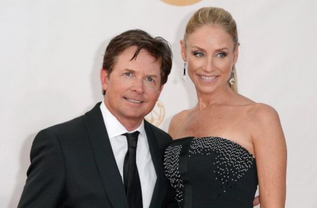 Der US-Schauspieler Michael J. Fox und seine Frau, die US-Schauspielerin Tracy Pollan