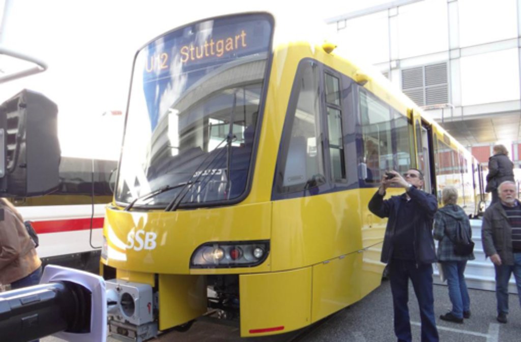 Die neue Stadtbahn der SSB auf der InnoTrans 2012 in Berlin.
