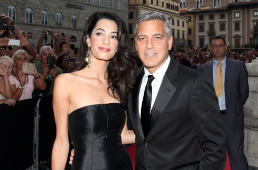 George Clooney mit seiner Verlobten Amal Alamuddin