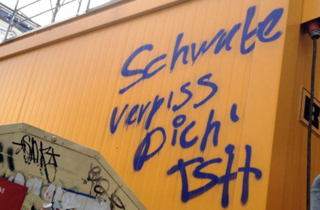Immer wieder tauchen in Berlin Anti-Schwaben-Schmierereien auf. "TSH" steht übrigens für "Totalen Schwaben-Hass".