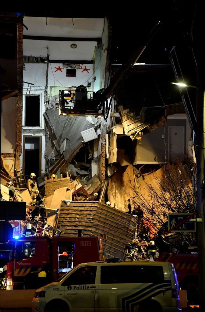 Bei der gasexplosion wurden drei Wohnhäuser im Stadtzentrum Antwerpens starkt beschädigt.