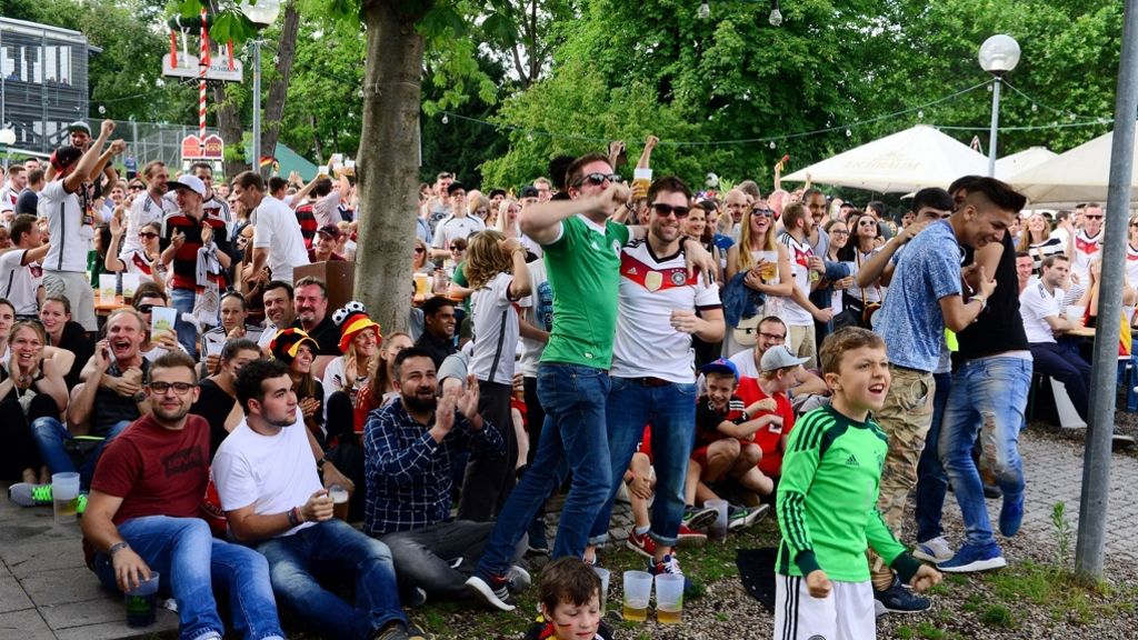 Deutschland im Viertelfinale: Partystimmung beim Public Viewing im Schlossgarten
