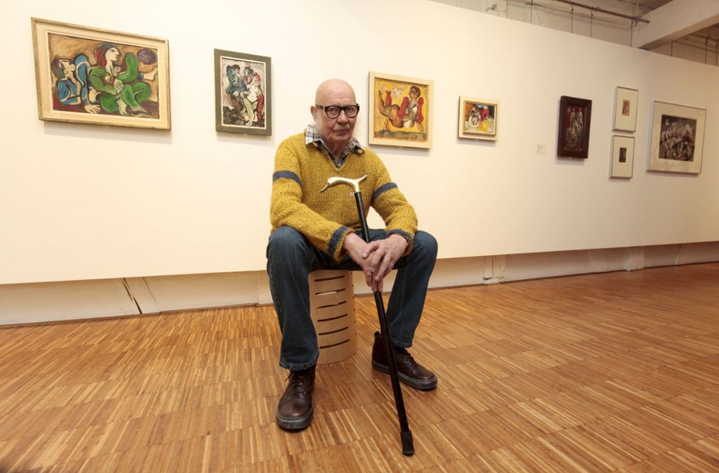 Adam Lude Döring bei einer Ausstellung in der Bietigheimer Galerie