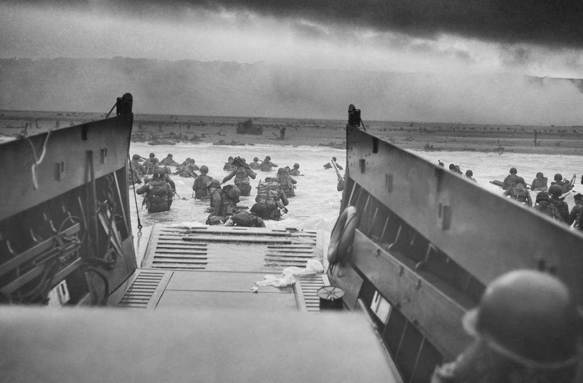 Foto von der Landung der US-Truppen am Omaha Beach im Juni 1944.