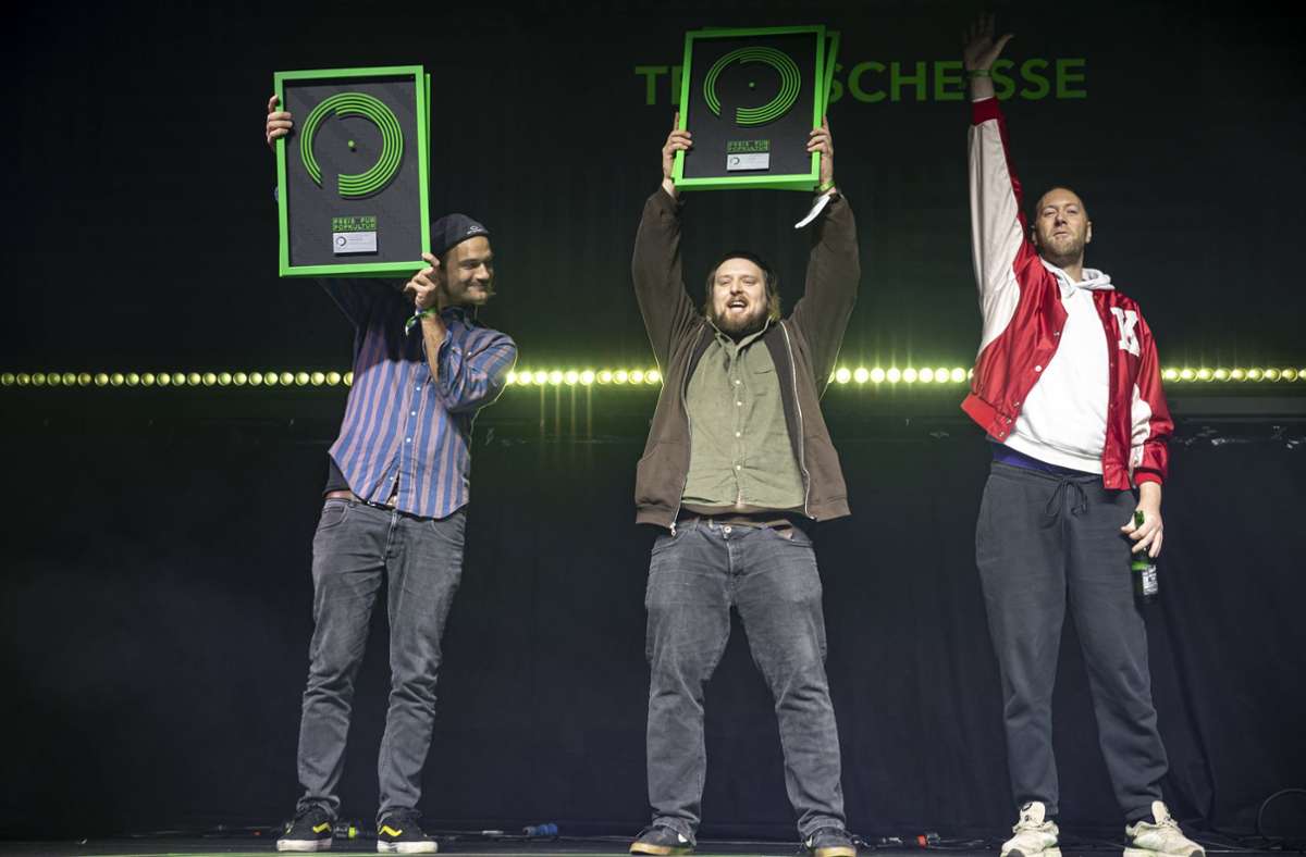 Die Band Team Scheisse freute sich über den Preis in der Kategorie Hoffnungsvollster Newcomer.