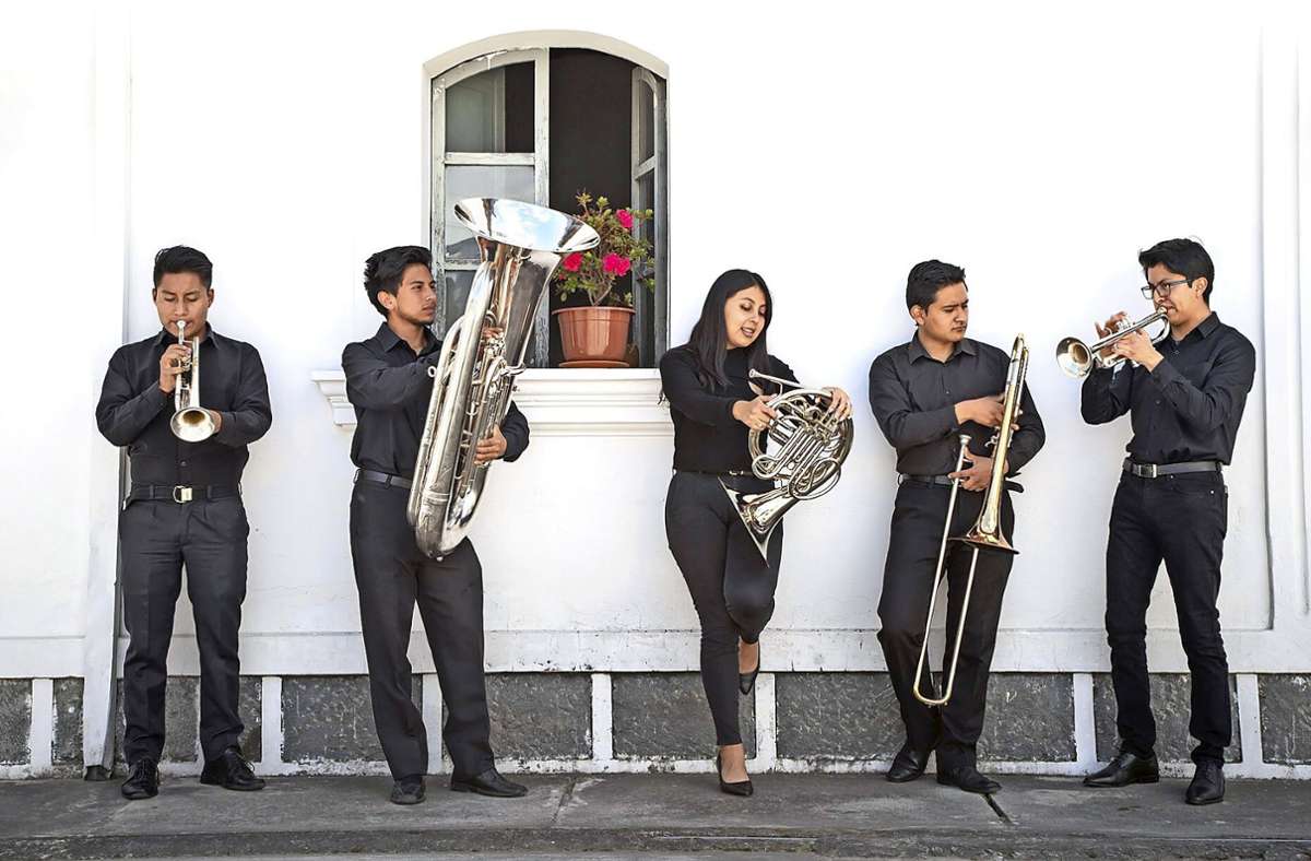 Die Brass Band del Ecuador spielt am Sonntag im Gottesdienst in der Versöhnungskirche auf dem Sindelfinger Goldberg.