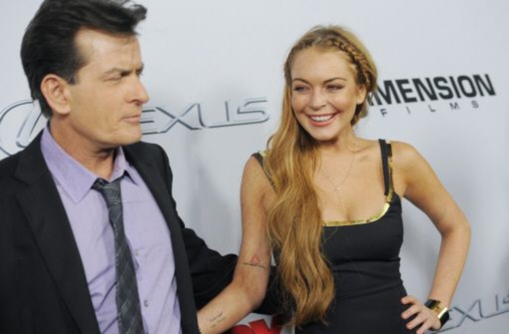 Lindsay Lohan und Charlie Sheen standen gemeinsam für "Scary Movie 5" vor der Kamera.