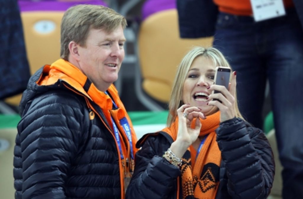 Das Königspaar der Niederlande hat sichtlich Spaß an den sportlichen Ereignissen in Sotschi: König Willem-Alexander und seine Máxima.