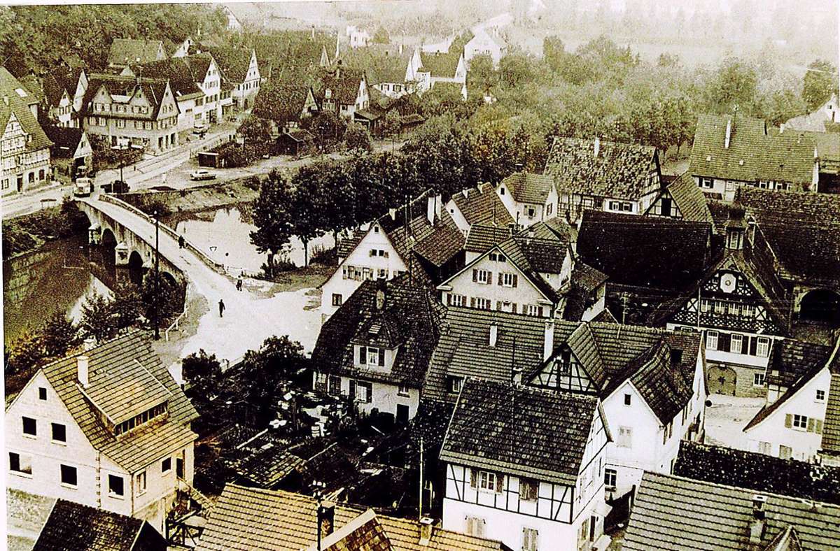 Neckarrems vom Kirchturm, ca. 1951
