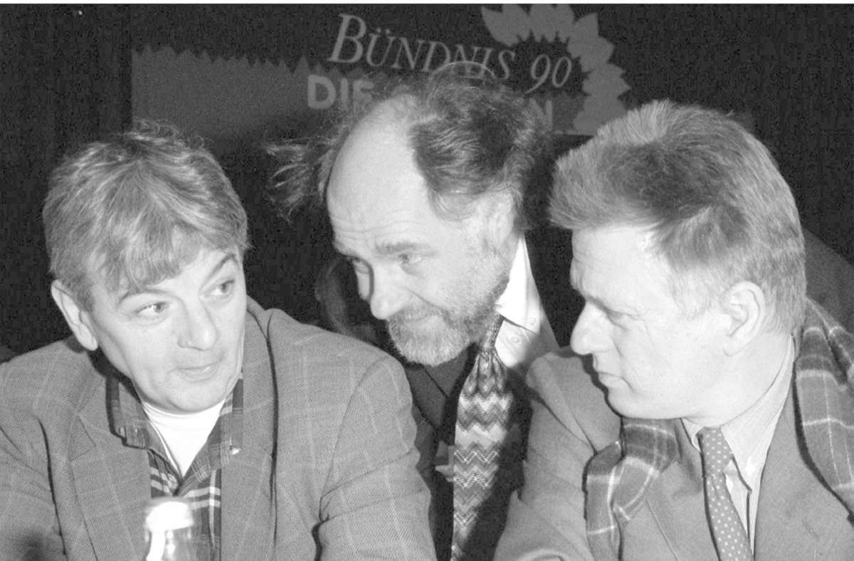 Fritz Kuhn (rechts) mit Joschka Fischer und Rezzo Schlauch (Mitte).
