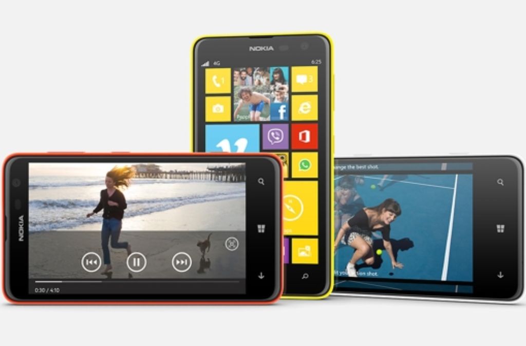 Nokia Lumia 625: 4,7-Zoll-LCD-IPS-Display (800 x 480 Pixel), 1,2-Gigahertz-Dual-Core-Prozessor, 5-Megapixel-Kamera, 8 Gigabyte interner Speicher, microSD-Karten-Slot, WLAN, Bluetooth, LTE.