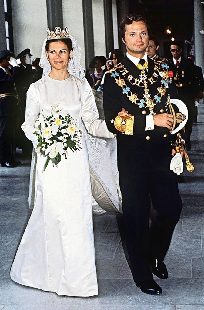 Die königliche Hochzeit am 19. Juni 1976 in der Storkyrkan, der Stockholmer Domkirche.