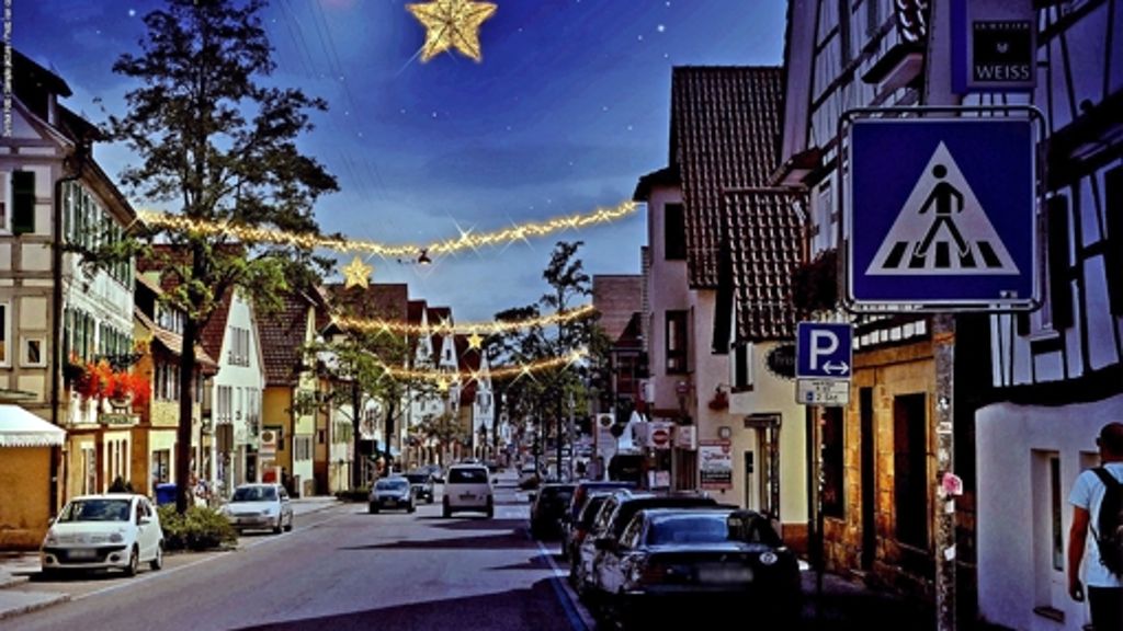 Adventsbeleuchtung in Leinfelden-Echterdingen: Weihnachtsgirlanden leuchten auch zum Krautfest
