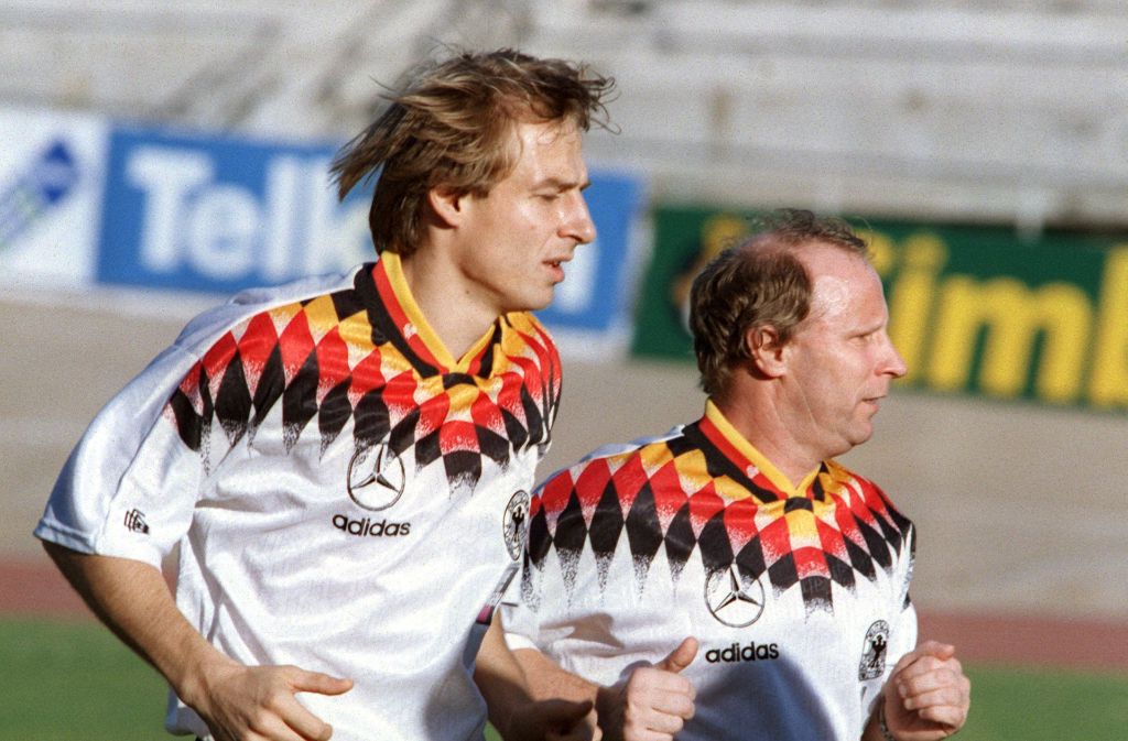 Jürgen Klinsmann kam 1984 zum VfB, ging 1989 wieder. Seit 1987 war er Nationalspieler, kam insgesamt am Ende auf 108 Spiele und 47 Tore.