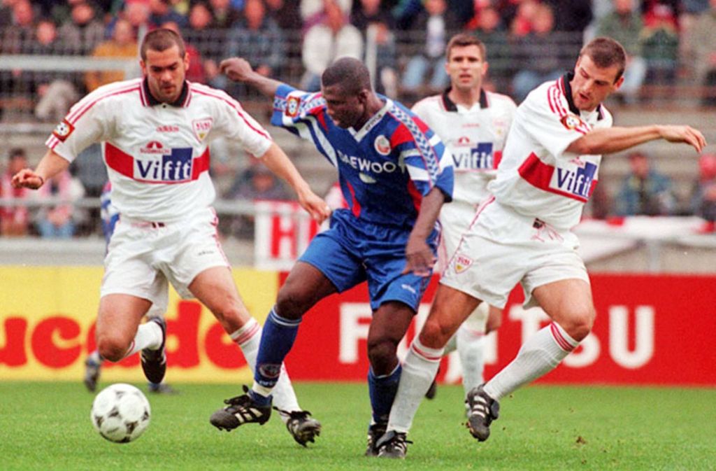 Johnny Akpoborie beschäftigte die VfB-Abwehr. Die Schwaben verpflichteten ihn für die kommende Runde. Zuvor spielte der Nigerianer unter anderem für den 1. FC Saarbrücken und die Stuttgarter Kickers.
