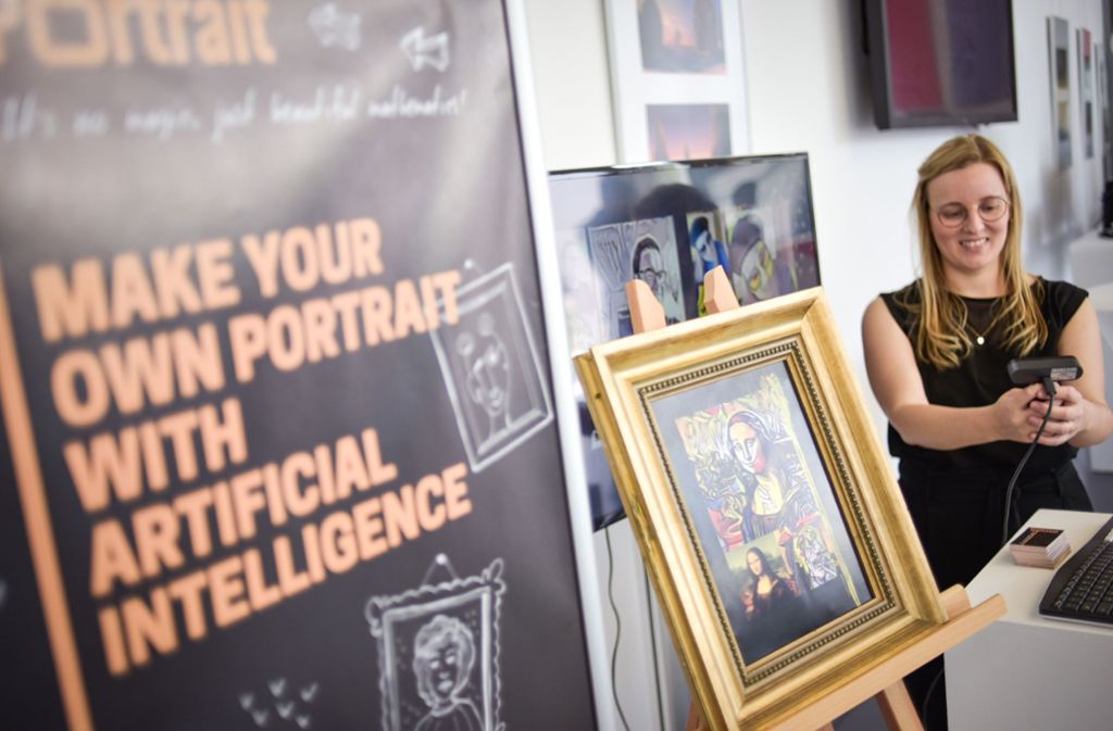 Mona Lisa dank Algorithmus im Stil von Picasso oder Roy Lichtenstein – „alles Mathematik“, sagt die Studentin Ute Orner-Klaiber. Foto: Lg/Max Kovalenko
