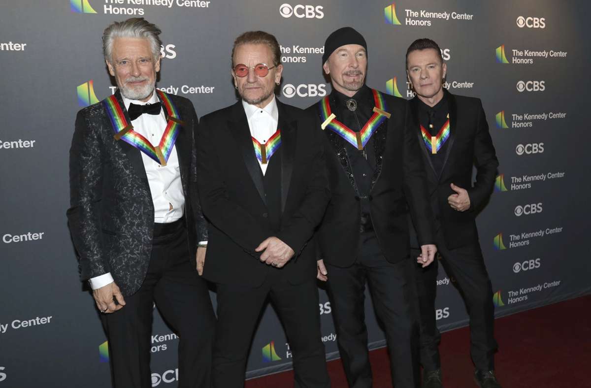 Auch die Mitglieder der irischen Rockband U2 wurden ausgezeichnet.