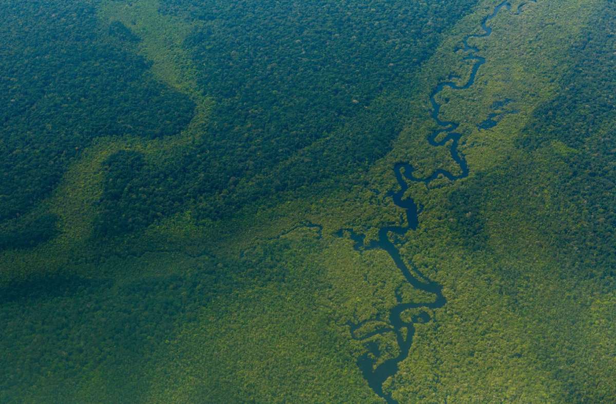 Es wird damit gerechnet, dass sich die Wahrscheinlichkeit für schwerwiegende Dürren in natürlichen Gebieten Brasiliens bei einer Erderwärmung um zwei Grad vervierfacht. Bei hohen Treibhausgasemissionen könnten Dürren und Waldbrände die Hälfte des Amazonas-Regenwaldes in Grasland verwandeln. (Bild: Luftblick auf den Wald im Amazonas nahe Sao Gabriel da Cachoeira).