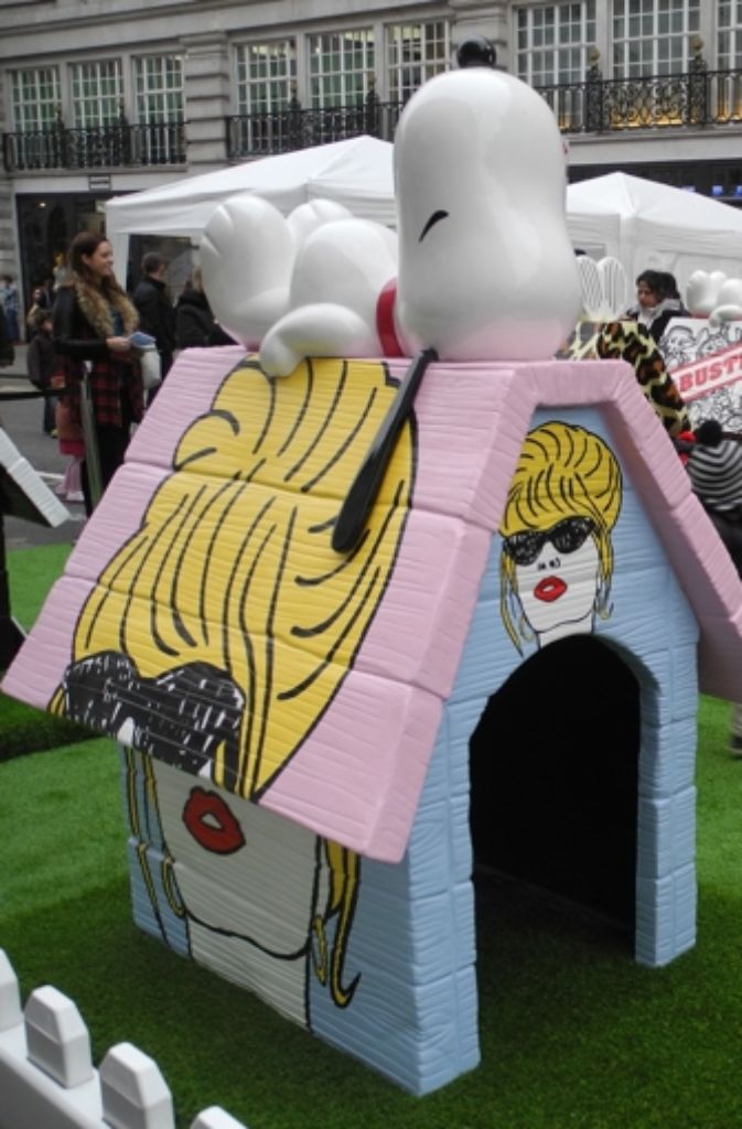 Die Hundehütte „Snoopy Darling“, gestaltet von der britischen Schauspielerin Joanna Lumley.
