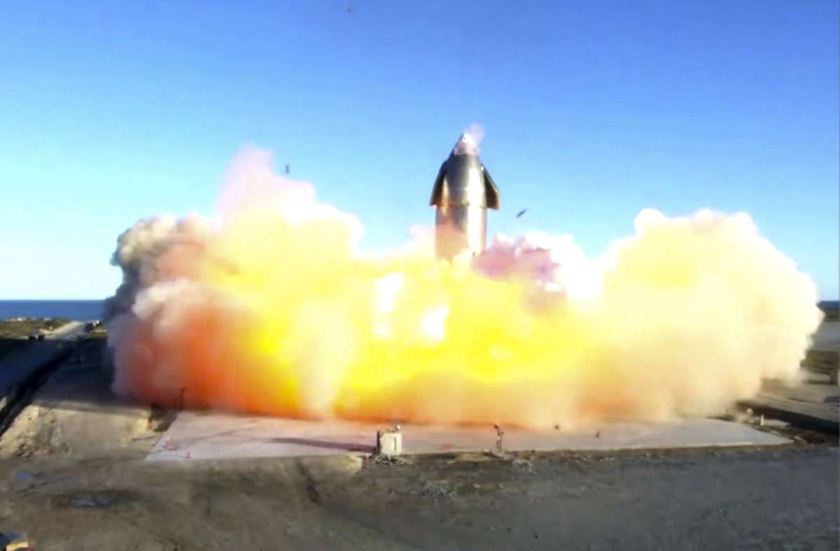 Bei der Landung ging die Rakete in einem Feuerball auf. Foto: AP