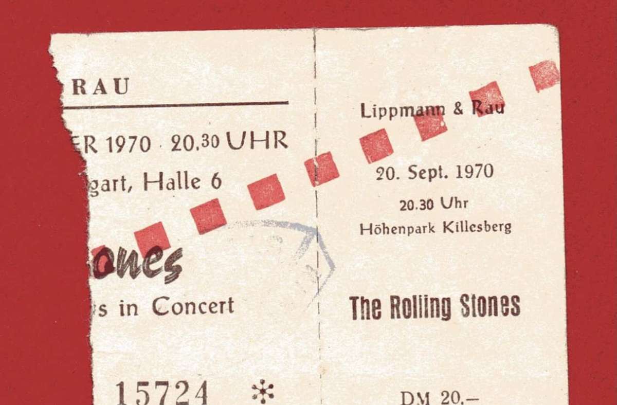 20 D-Mark hat 1970 eine Karte für die Rolling Stones auf dem Killesberg gekostet.