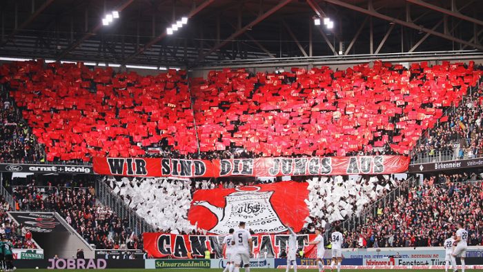 SC Freiburg gegen VfB Stuttgart: Diese Choreografie zeigten die VfB-Fans