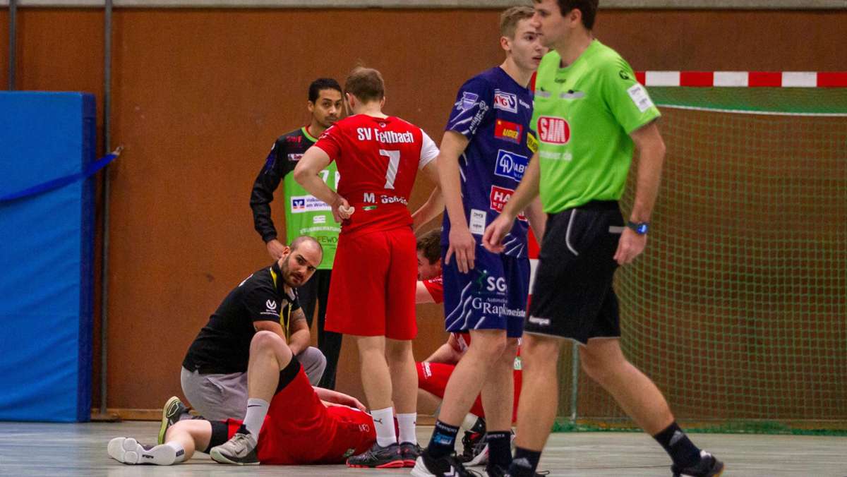  Während die Handballer des SV Fellbach um Maximilian Pfeil angeschlagen sind, kann das Team des TSV Schmiden erneut im Abstiegskampf punkten. 