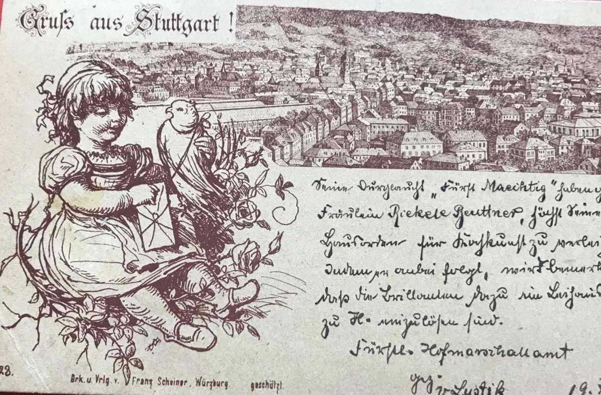 Auch diese Stuttgart-Karte stammt aus Würzburg.