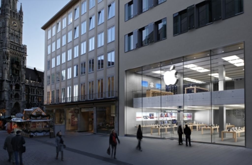 Die erste Apple-Filiale Deutschlands steht in München. In der Rosenstraße kann man seit Dezember 2008 einkaufen.