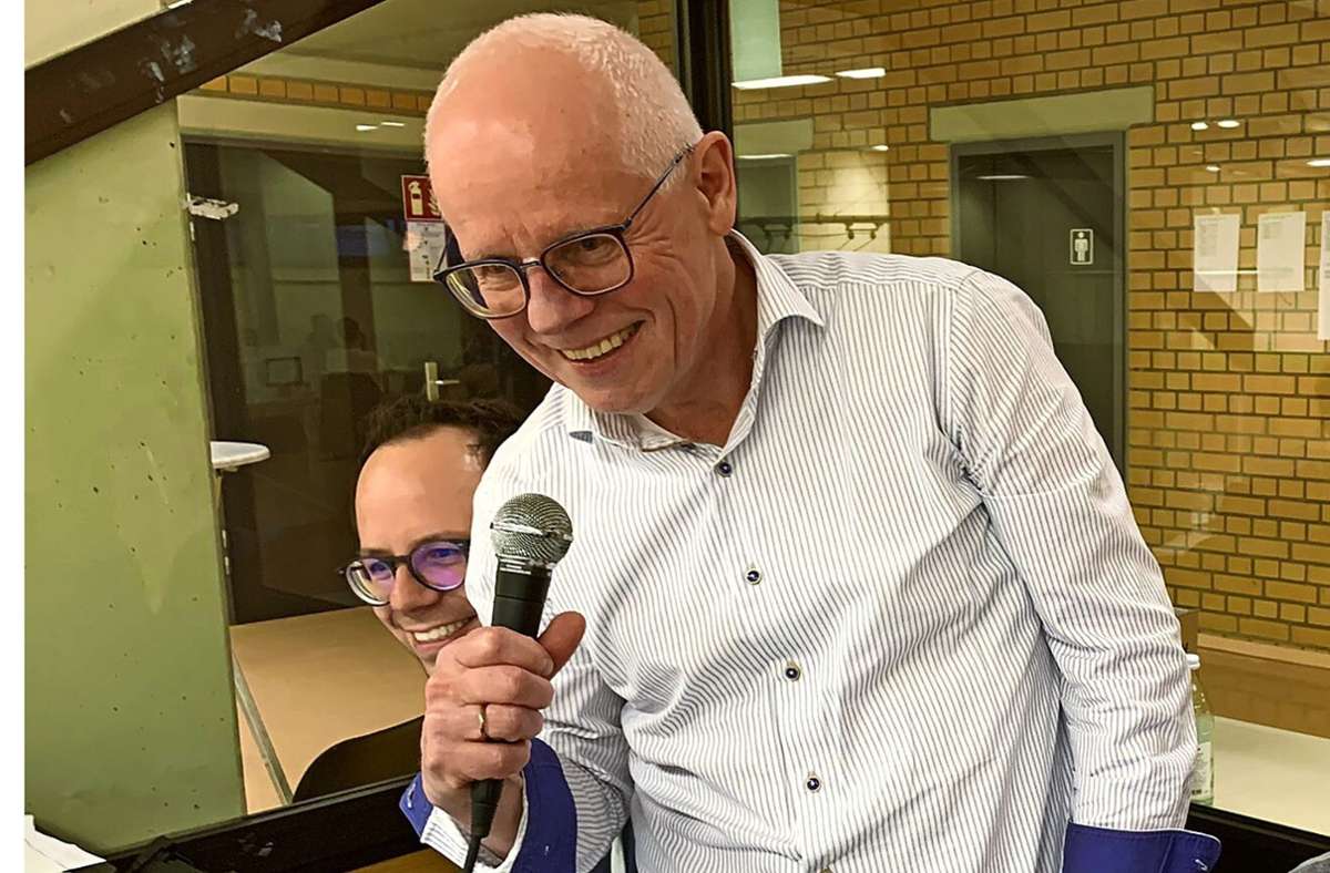 Thomas Verleih in Aktion – diesmal am Mikrofon anstatt hinter der Platte. Foto: privat
