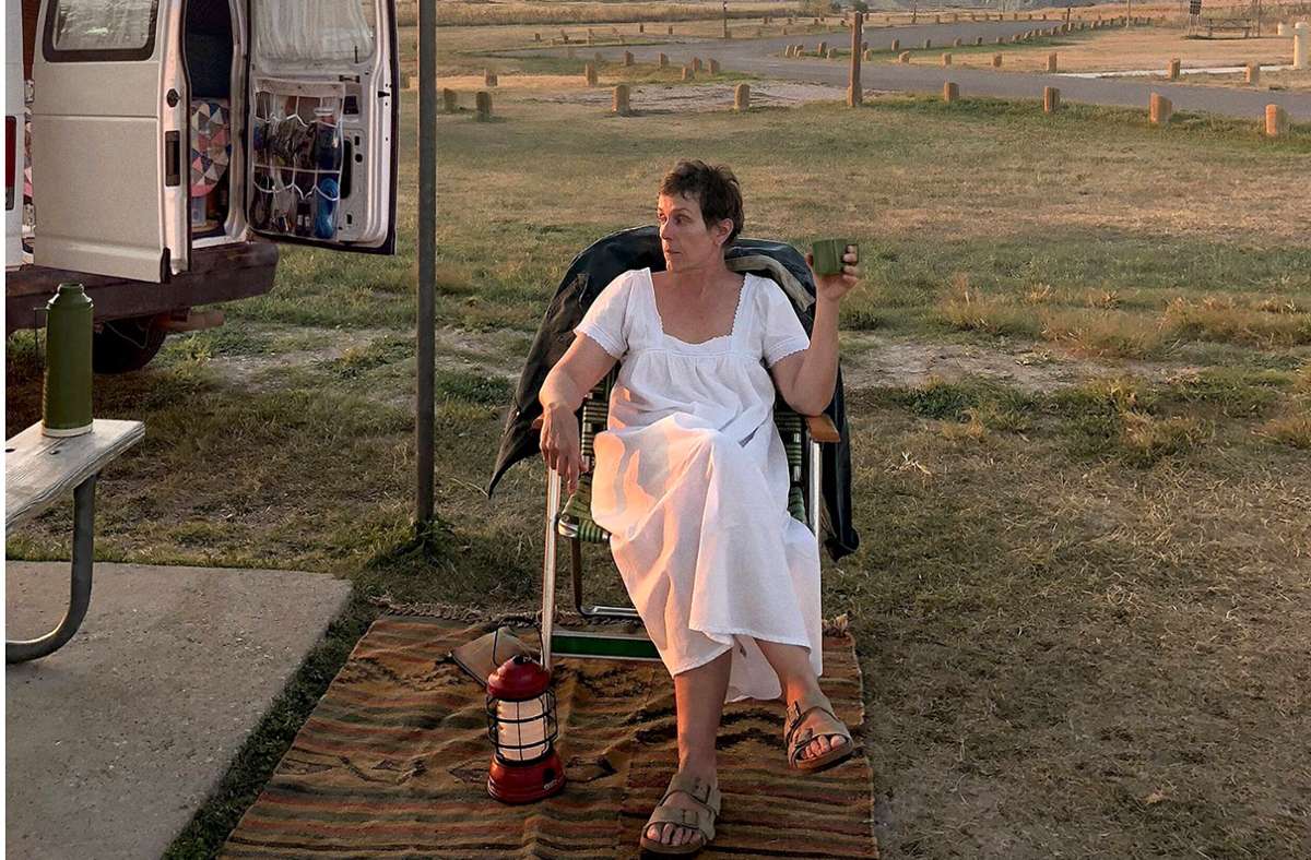 Frances McDormand in „Nomadland“ als Camping-Aushilfe.
