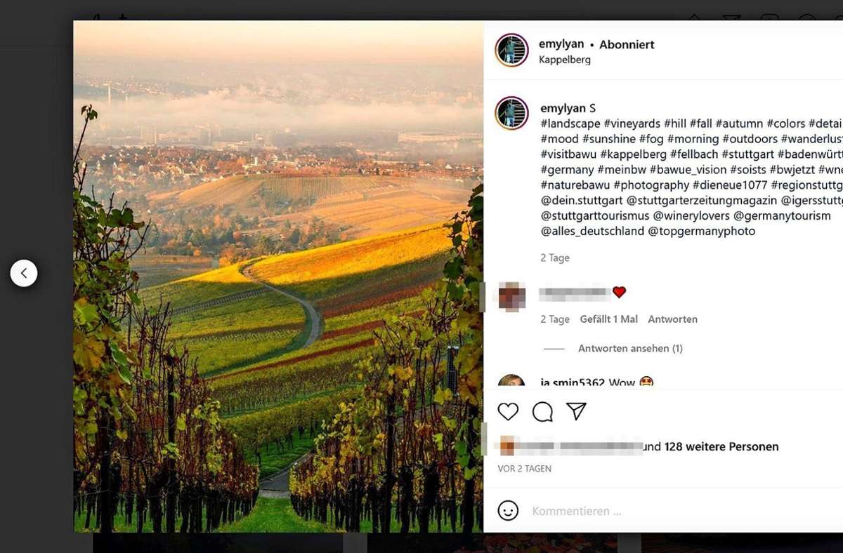 Emylyan präsentiert auf seinem Instagram-Account die Natur im Rems-Murr-Kreis von ihrer schönsten Seite.