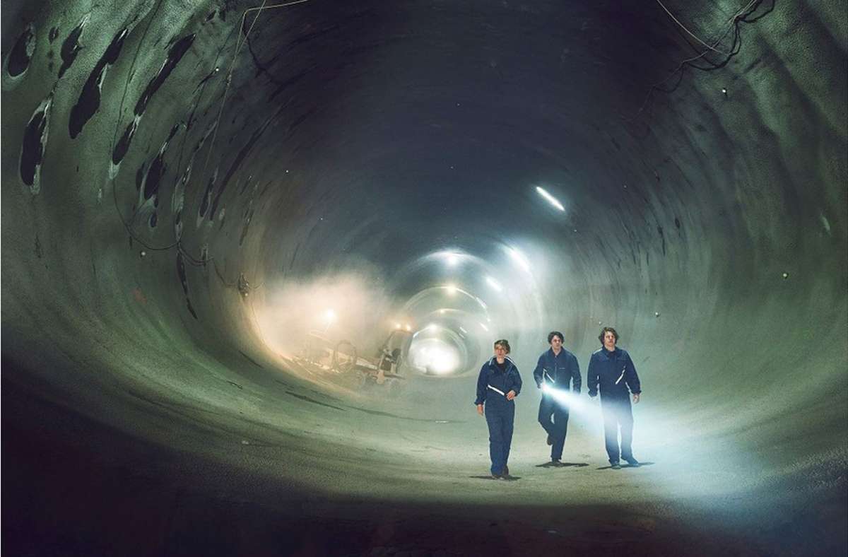 Für das Cover ihres Albums „Stuttgart 21“ hat sich das Peter Muffin Trio in den Stuttgart-21-Tunnel gewagt.