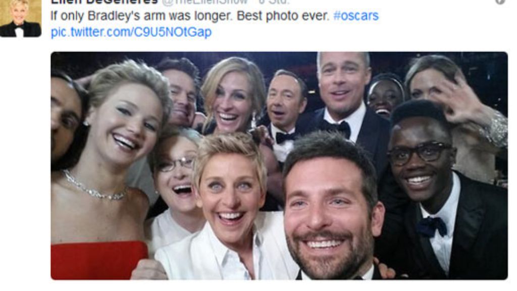 Ellen DeGeneres Oscar-Coup: Star-Selfie bricht alle Twitterrekorde