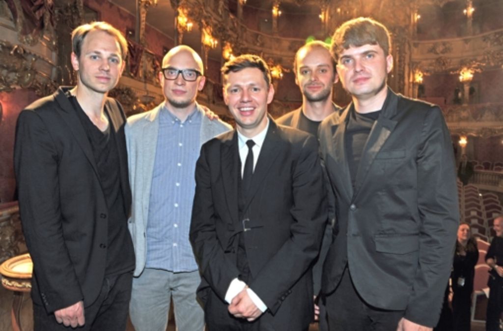 Der Schauspieler Christian Friedel (Mitte) und die Mitglieder seiner Band Woods of Birnam: Auch diese fünf Herren treten an beim ESC-Vorentscheid.