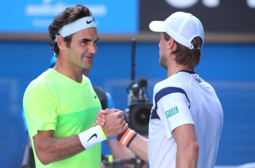 Roger Federer (Schweiz, links) und Andreas Seppi (Italien)