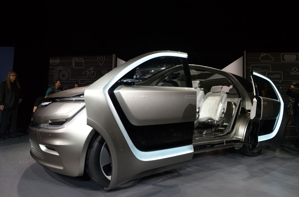 Der Elektro-Minivan-Prototyp „Portal“ von Fiat Chrysler auf der Technik Messe in Las Vegas. So könnten manche Autos in Zukunft aussehen.