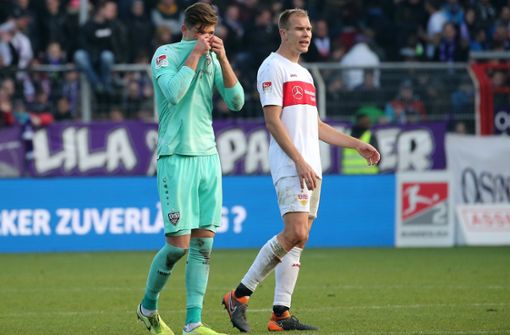 Die Niederlage des VfB gegen Osnabrück ist  bitter. Vor allem, weil es am nächsten Spieltag im Derby gegen den KSC geht. Foto: Pressefoto Baumann/Julia Rahn