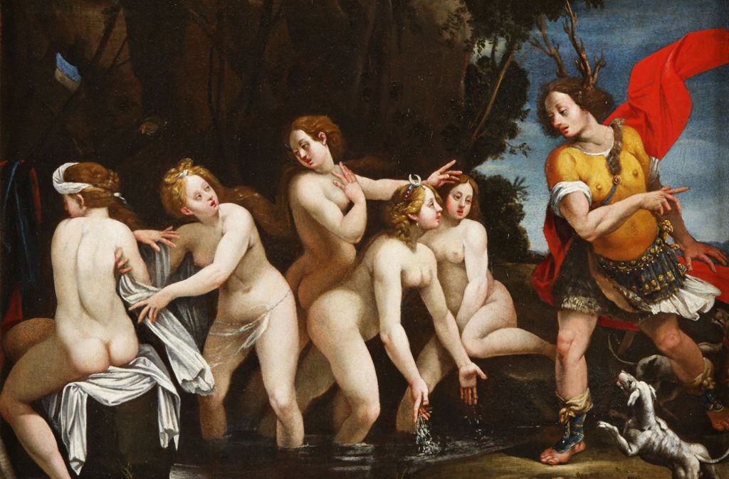 Lauscher Cesare Giuseppe hat im 18. Jahrhundert die Geschichte von Acteon gemalt, der auf der Jagd die Göttin Diana belauscht, die mit ihren Nymphen in einer Quelle badet. Zur Strafe wird er von der erzürnten Göttin in einen Hirsch verwandelt werden.
