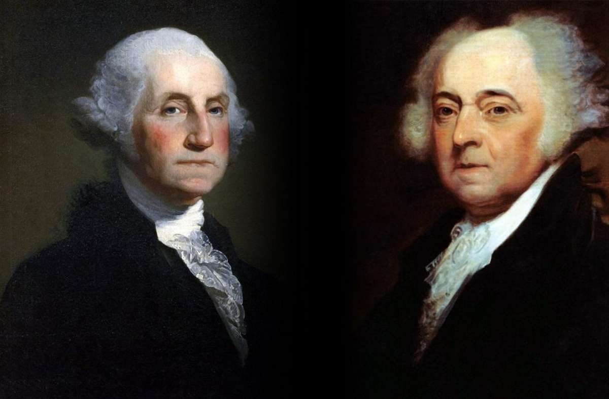 Das erste Pärchen: George Washington (1732-1799) und sein Vize John Adams (1735-1826)