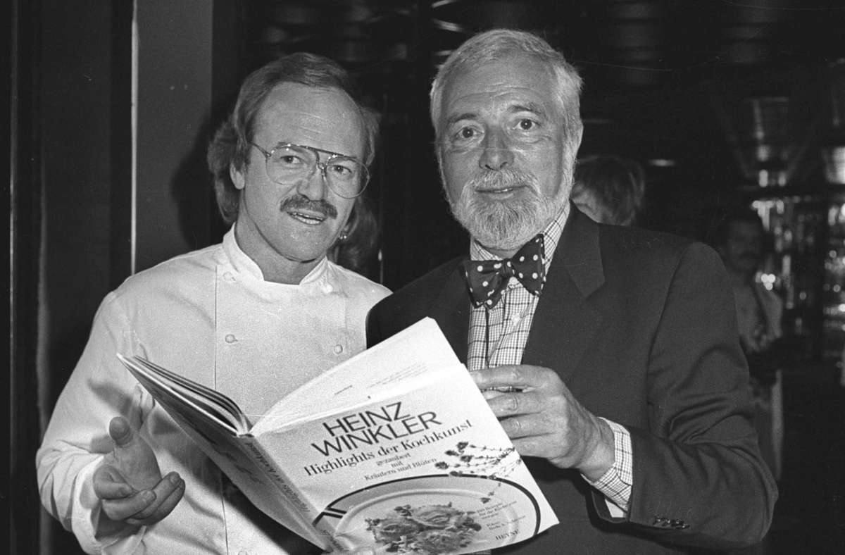 Heinz Winkler (liknks) und Wolfram Siebeck 1990.
