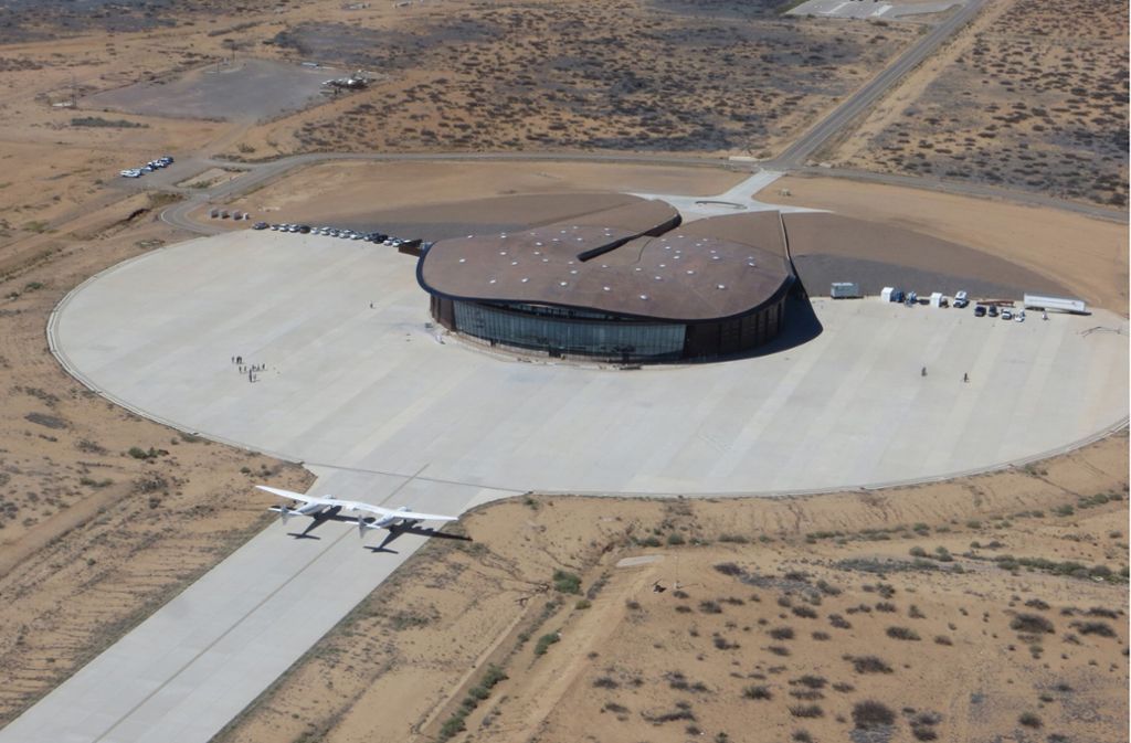 Gesamtansicht auf den Spaceport in der Wüste des US-Bundesstaates New Mexico.