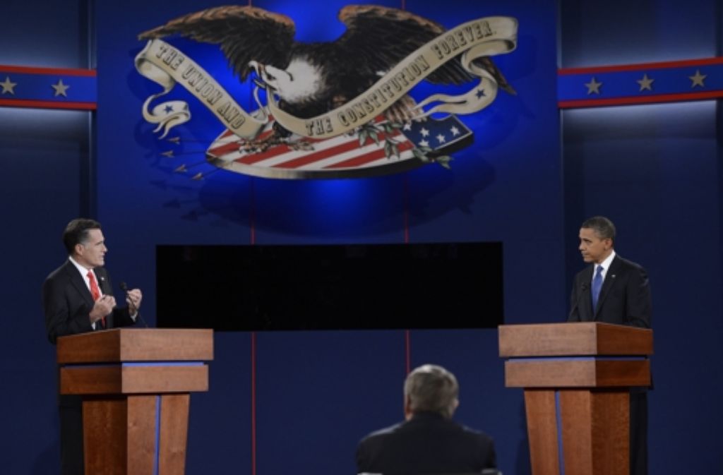 Obama (r.) und Romney haben im US-Fernsehen diskutiert.