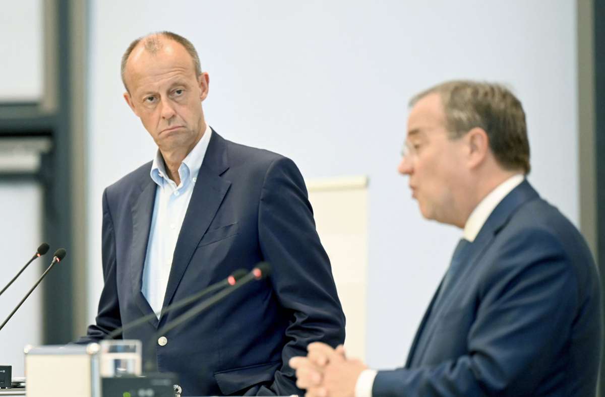 Friedrich Merz (links) übt Kritik an seiner eigenen Partei. Foto: dpa/Bernd Weißbrod