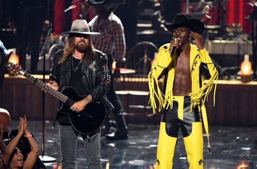 Billy Ray Cyrus (links) und Lil Nas X bei den BET Awards in Los Angeles Foto: AFP
