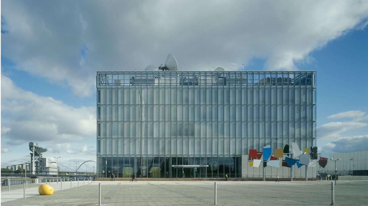 Der Fernseh- und Radiostudio-Komplex der BBC Schottland in Glasgow, von Architekt David Chipperfield, eingeweiht 2007