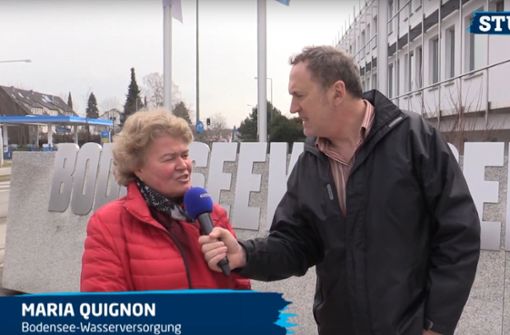 StZN-Redakteur Tom Hörner mit Pressesprecherin Maria Quignon. Foto: Stuggi.TV