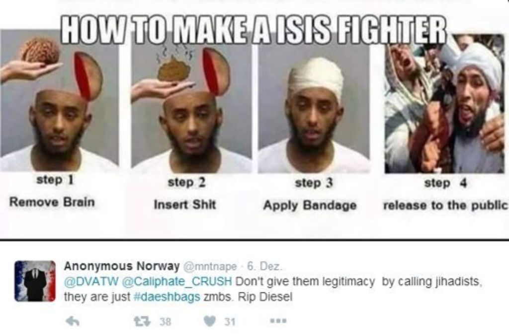 Eine nicht ernst gemeinte Anleitung, wie man sich einen IS-Kämpfer bastelt.