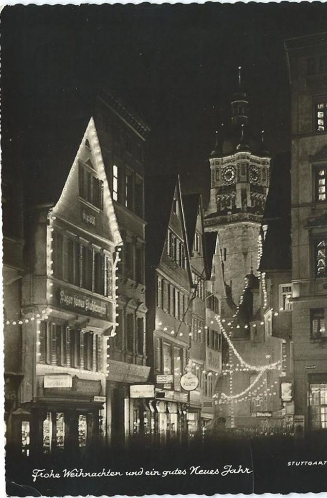 Weihnachtskarte aus Stuttgart ohne Datum.